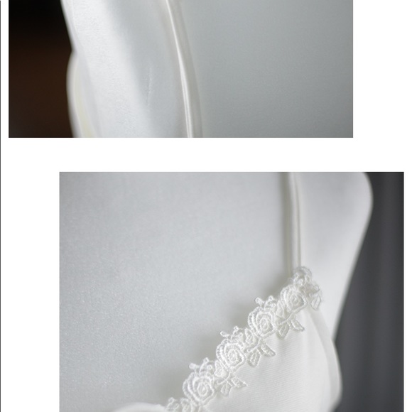 Ivory coloured slip or dress. Rose filigree motif edging a lace up style bodice. - Picture 4 of 5